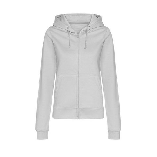Heather Grey - Front - Awdis Womens-Ladies College Heather Full Zip Hoodie
