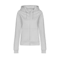 Heather Grey - Front - Awdis Womens-Ladies College Heather Full Zip Hoodie