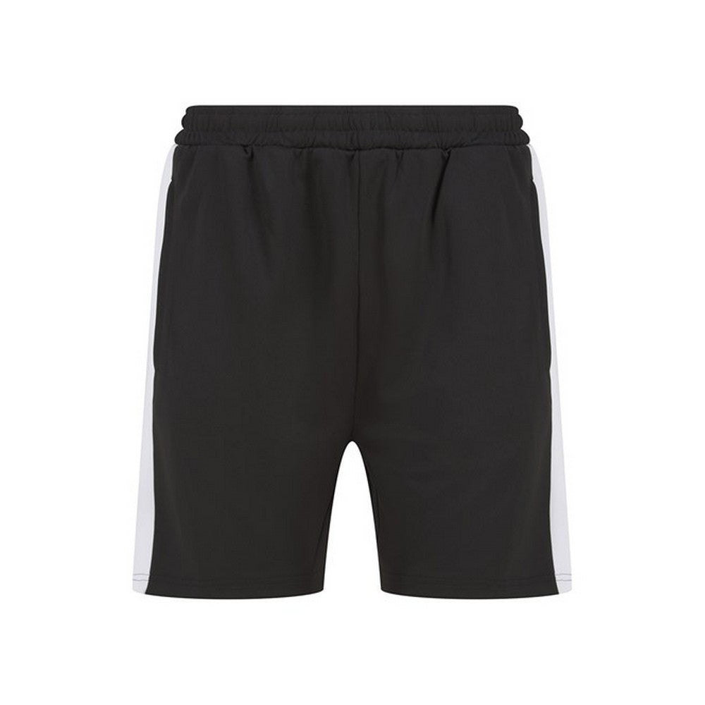 Black-White - Front - Finden & Hales Mens Knitted Pocket Shorts