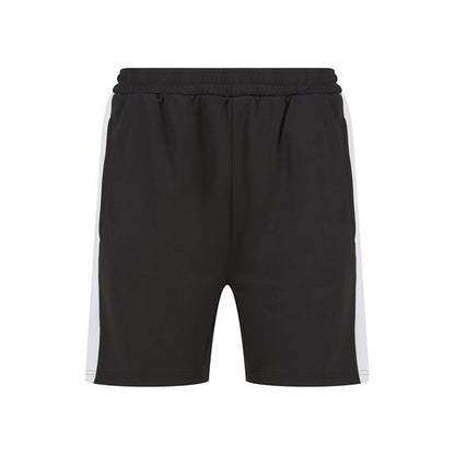 Black-White - Front - Finden & Hales Mens Knitted Pocket Shorts