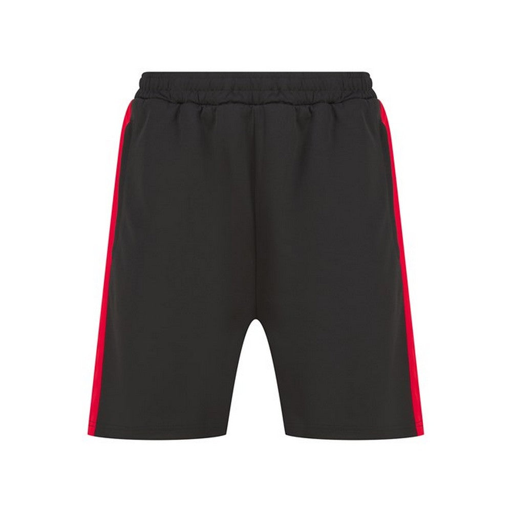Black-Red - Front - Finden & Hales Mens Knitted Pocket Shorts
