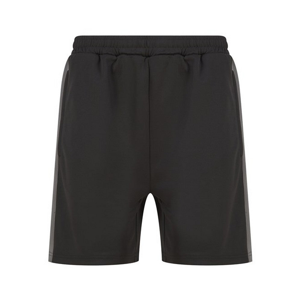 Black-Gunmetal Grey - Front - Finden & Hales Mens Knitted Pocket Shorts