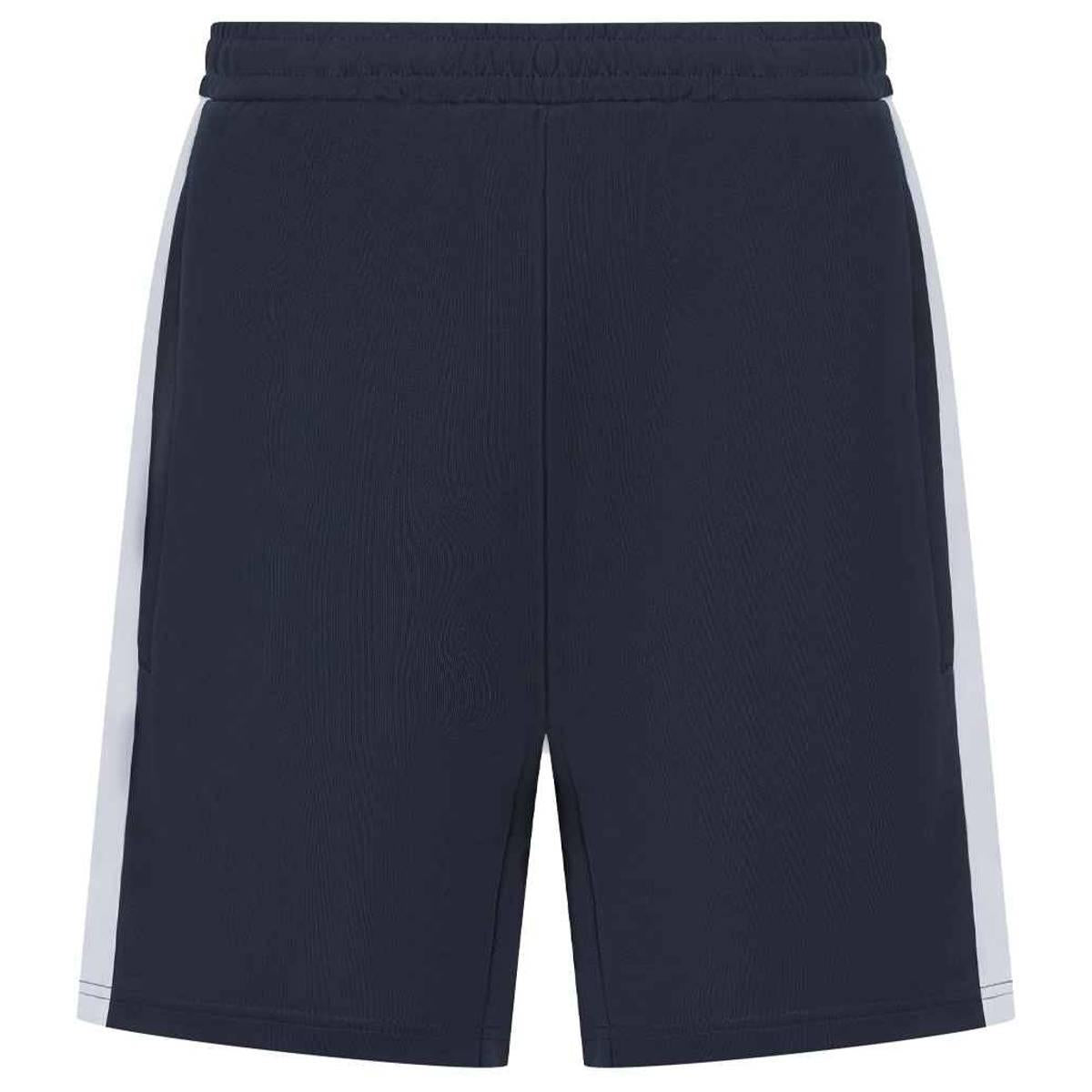 Navy-White - Front - Finden & Hales Mens Knitted Pocket Shorts