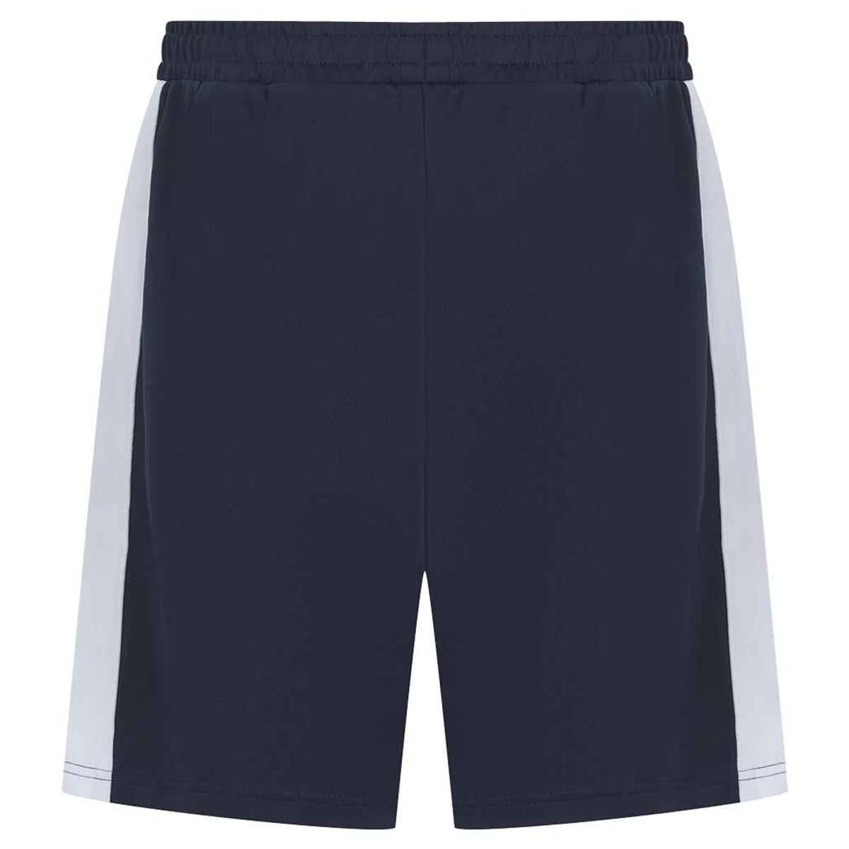 Navy-White - Back - Finden & Hales Mens Knitted Pocket Shorts