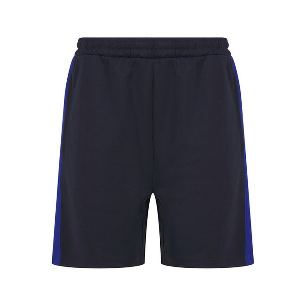 Navy-Royal Blue - Front - Finden & Hales Mens Knitted Pocket Shorts