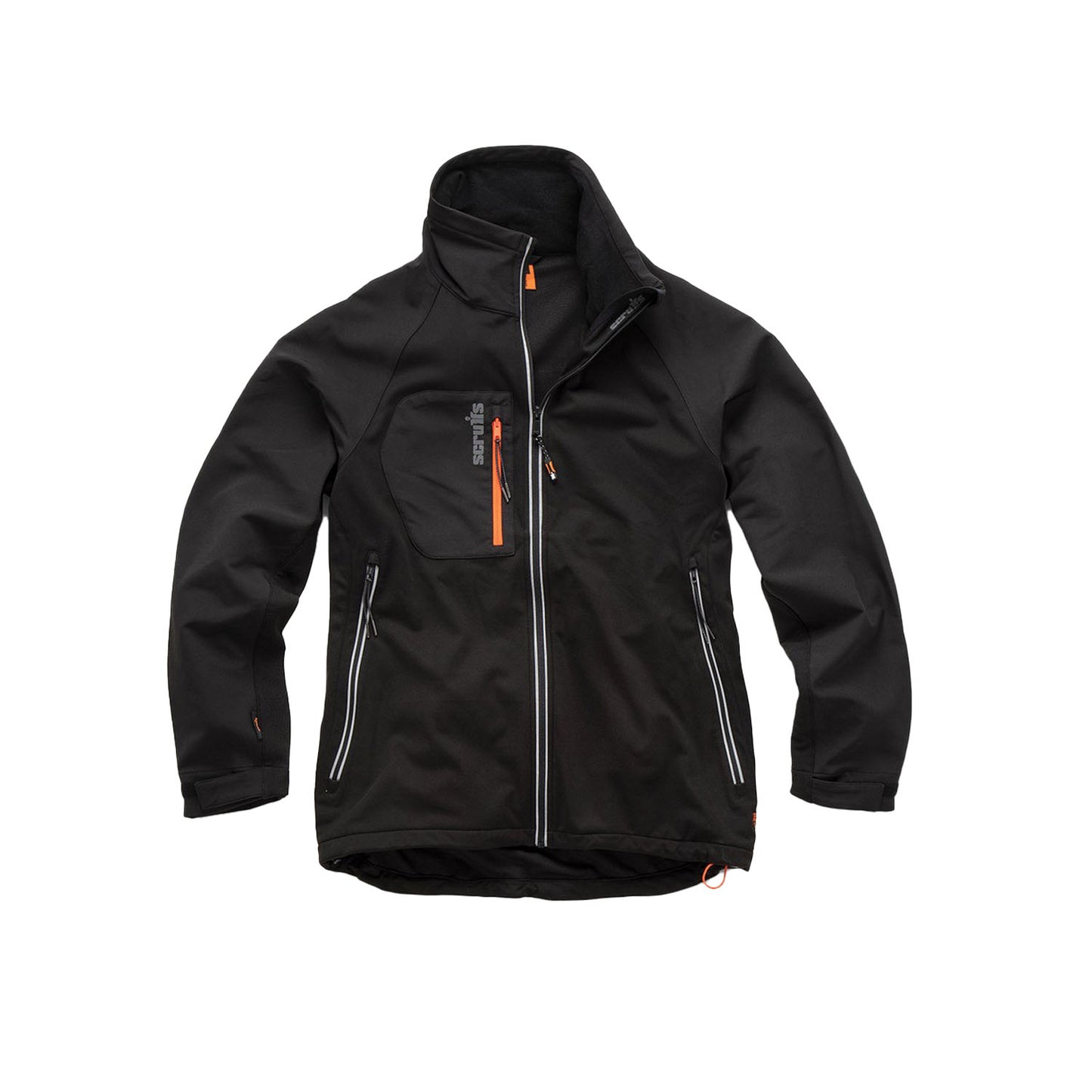 Black - Front - Scruffs Mens Trade Soft Shell Jacket