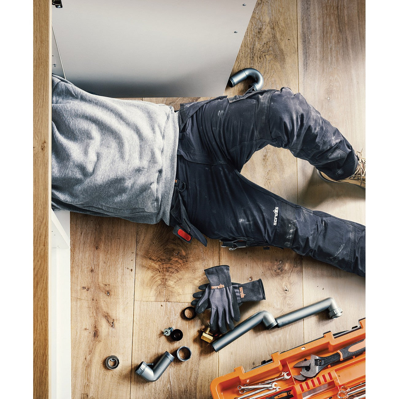 Black - Close up - Scruffs Mens Pro Flex Plus Holster Pocket Trousers