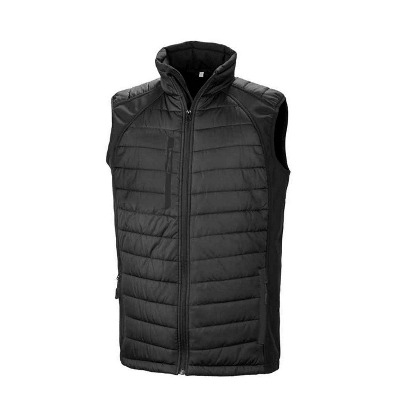 Black - Front - Result Genuine Recycled Unisex Adult Compass Softshell Padded Gilet