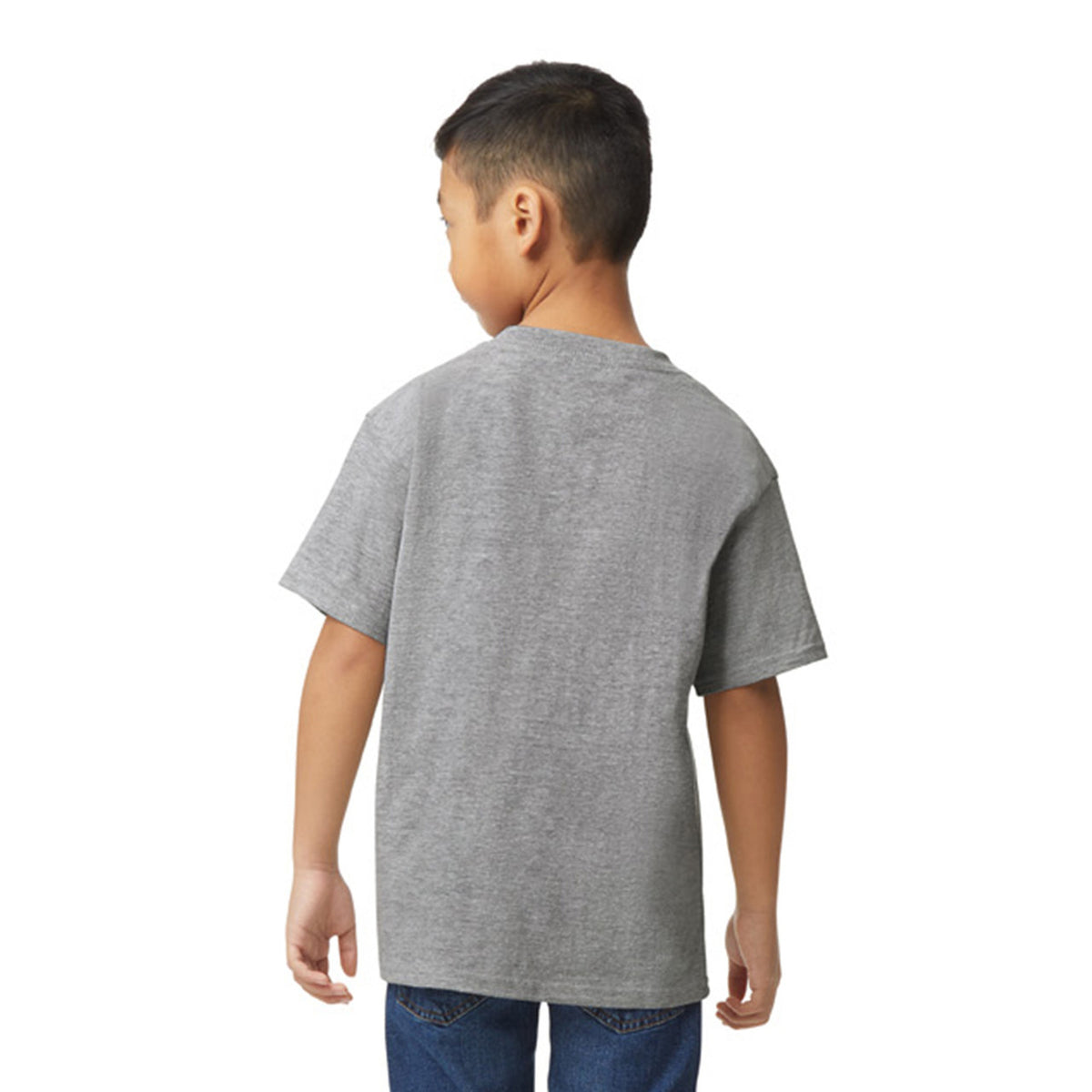 Sports Grey - Side - Gildan Childrens-Kids Softstyle Midweight T-Shirt