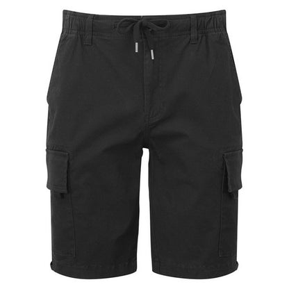 Black - Front - Wombat Mens Drawstring Cargo Shorts