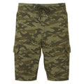 Green - Front - Wombat Mens Camo Cargo Shorts