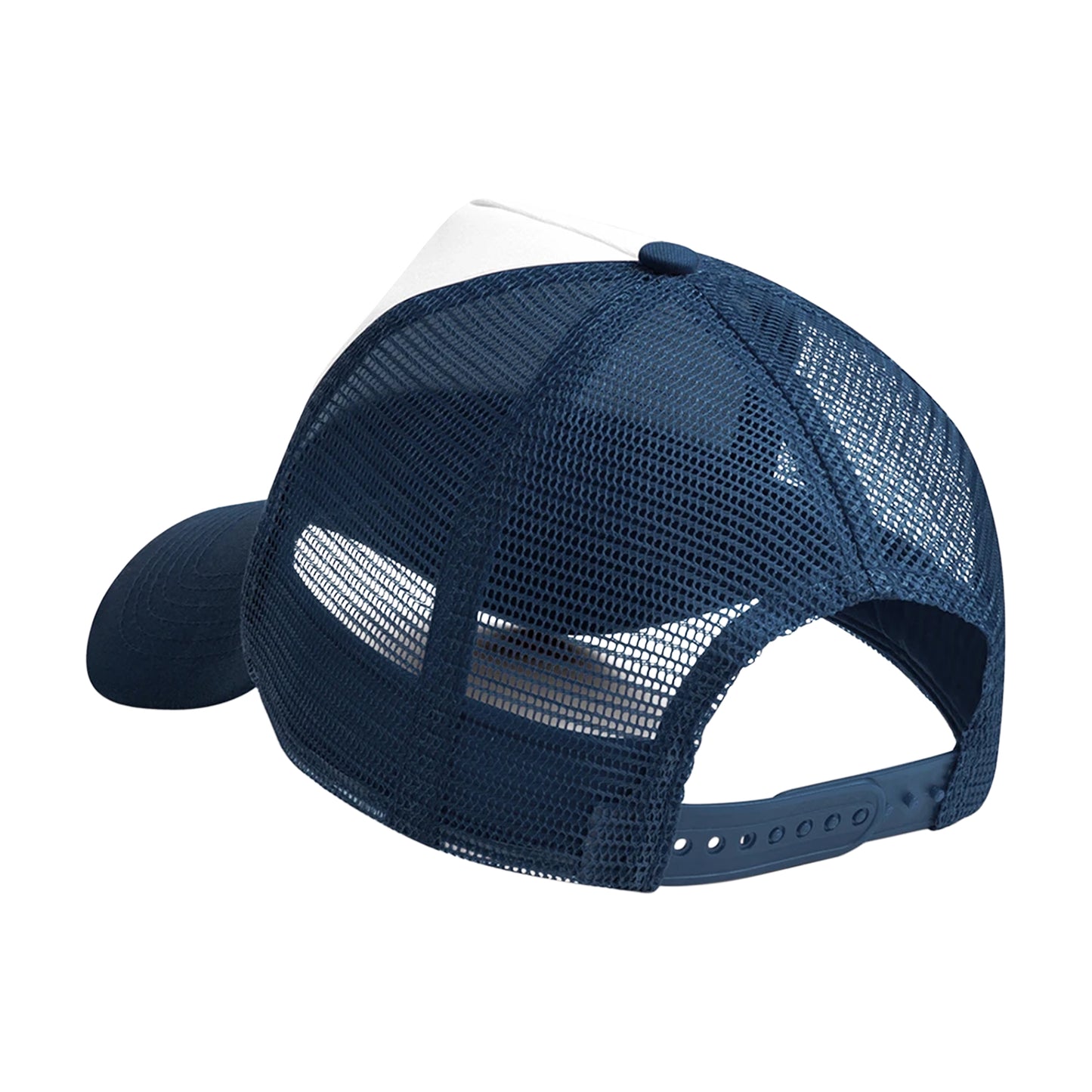 French Navy-White - Back - Beechfield Childrens-Kids Contrast Panel Trucker Cap
