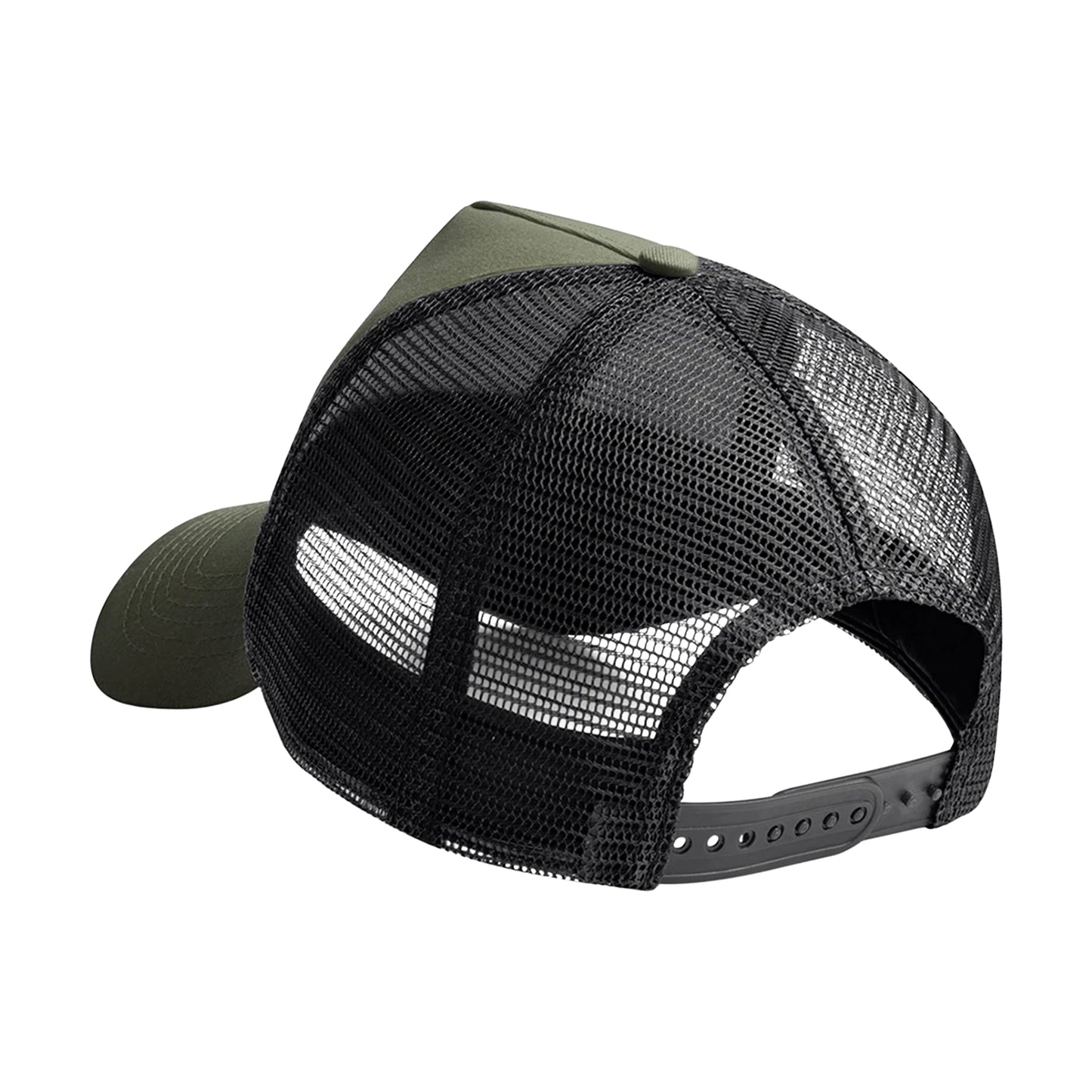 Olive Green-Black - Back - Beechfield Childrens-Kids Contrast Panel Trucker Cap