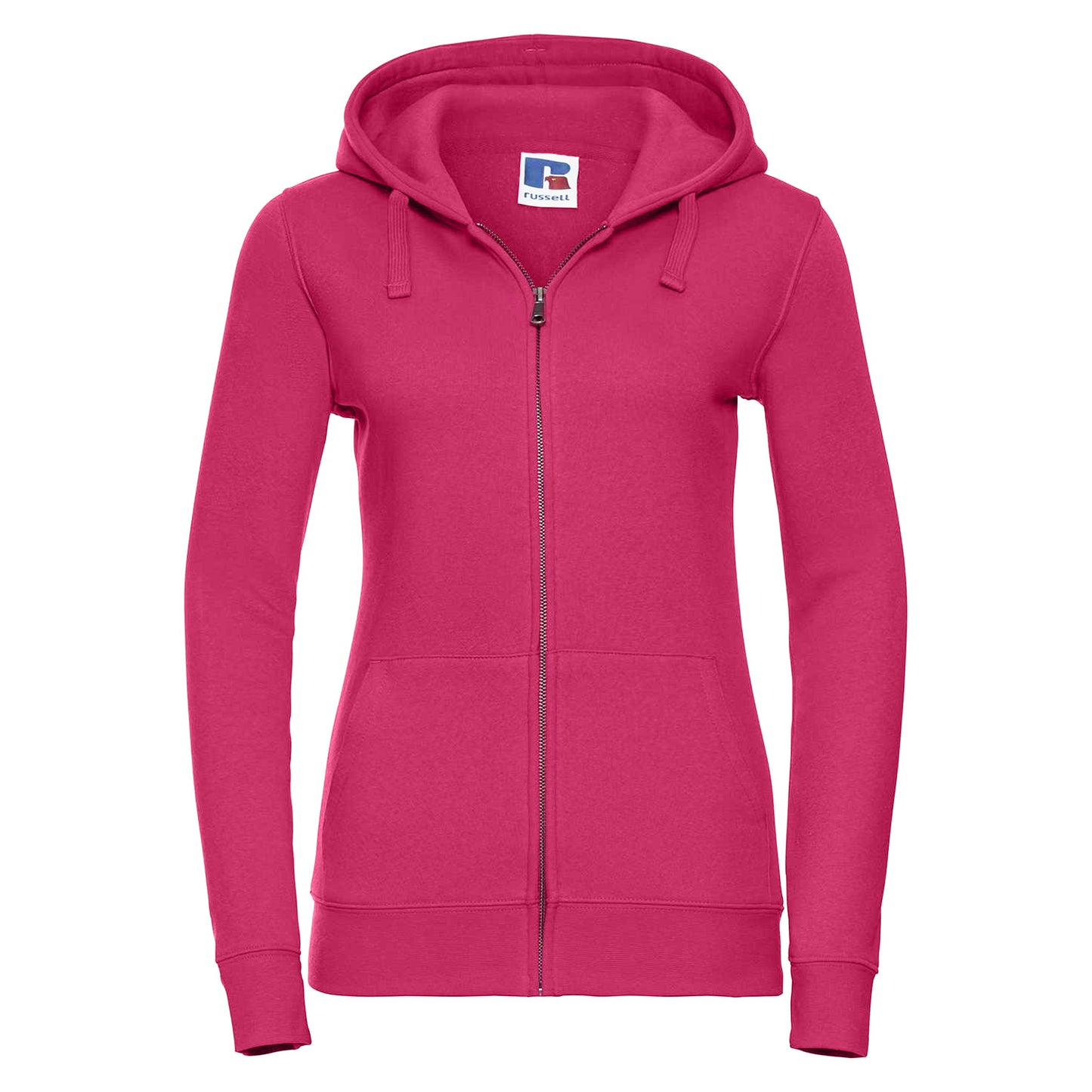 Fuchsia - Front - Russell Womens-Ladies Authentic Full Zip Hoodie