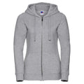 Light Oxford Grey - Front - Russell Womens-Ladies Authentic Full Zip Hoodie