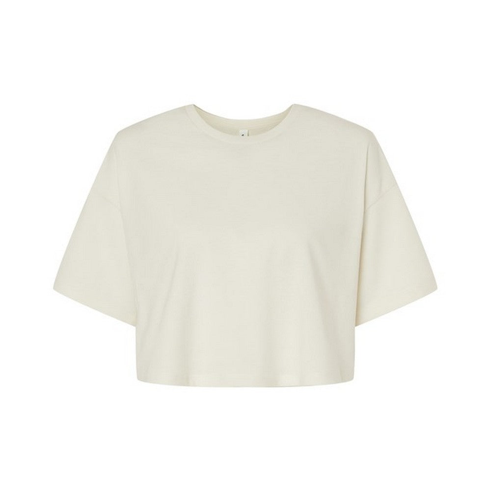 Vintage White - Front - Bella + Canvas Womens-Ladies Jersey Crop T-Shirt