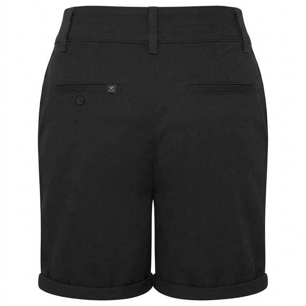 Black - Back - Asquith & Fox Womens-Ladies Chino Lightweight Shorts