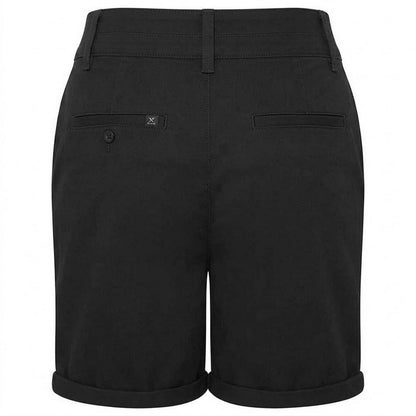 Black - Back - Asquith & Fox Womens-Ladies Chino Lightweight Shorts