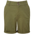 Olive - Front - Asquith & Fox Womens-Ladies Chino Lightweight Shorts