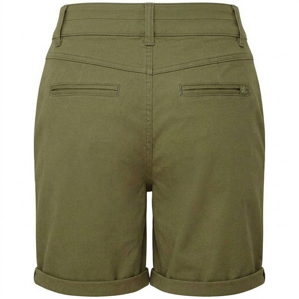 Olive - Back - Asquith & Fox Womens-Ladies Chino Lightweight Shorts