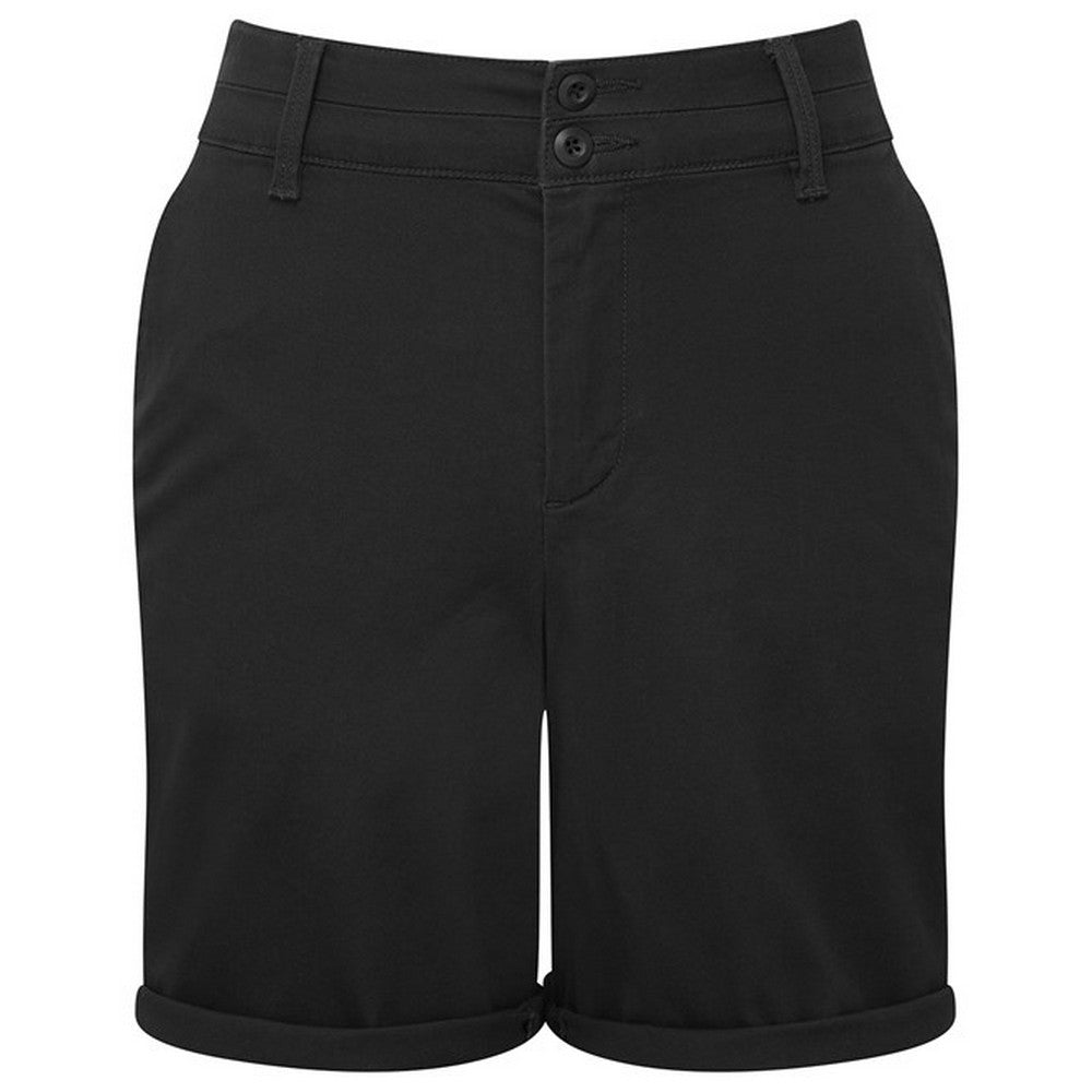 Black - Front - Asquith & Fox Womens-Ladies Chino Lightweight Shorts