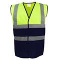 Yellow-Navy - Front - Yoko Unisex Adult Two Tone Hi-Vis Vest