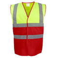 Yellow-Red - Front - Yoko Unisex Adult Two Tone Hi-Vis Vest