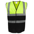 Yellow-Black - Front - Yoko Unisex Adult Two Tone Hi-Vis Vest