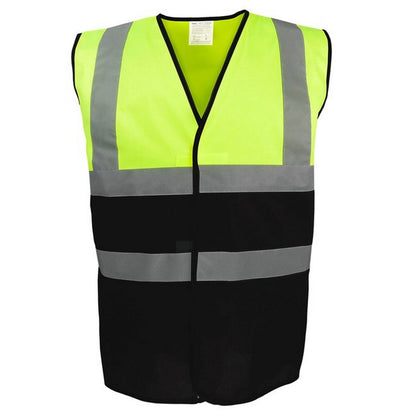 Yellow-Black - Front - Yoko Unisex Adult Two Tone Hi-Vis Vest