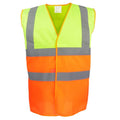 Yellow-Orange - Front - Yoko Unisex Adult Two Tone Hi-Vis Vest