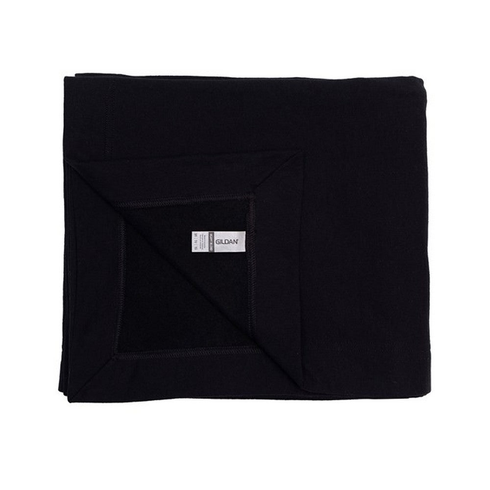 Black - Side - Gildan Heavy Blend Fleece Stadium Blanket