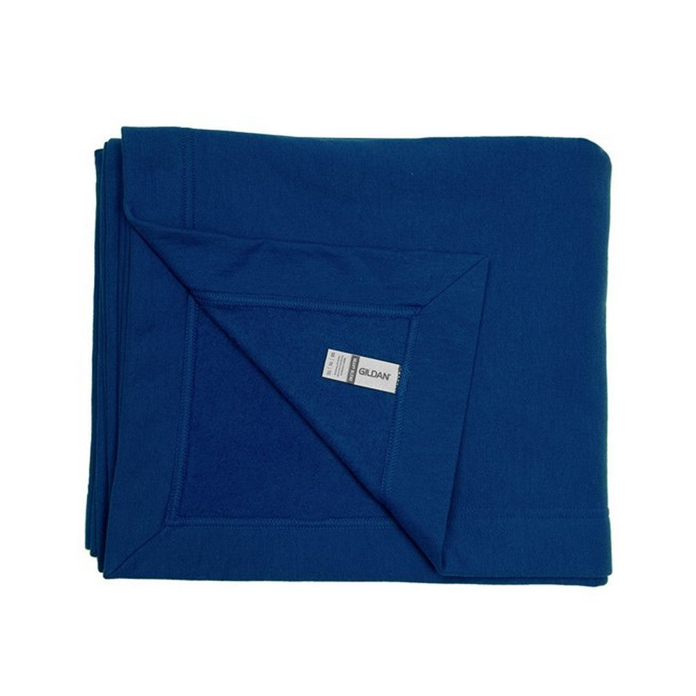 Navy - Side - Gildan Heavy Blend Fleece Stadium Blanket