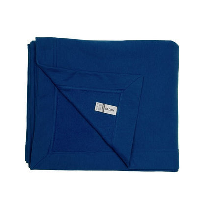 Navy - Side - Gildan Heavy Blend Fleece Stadium Blanket