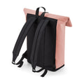 Nude Pink - Back - Bagbase Roll Top PU Backpack