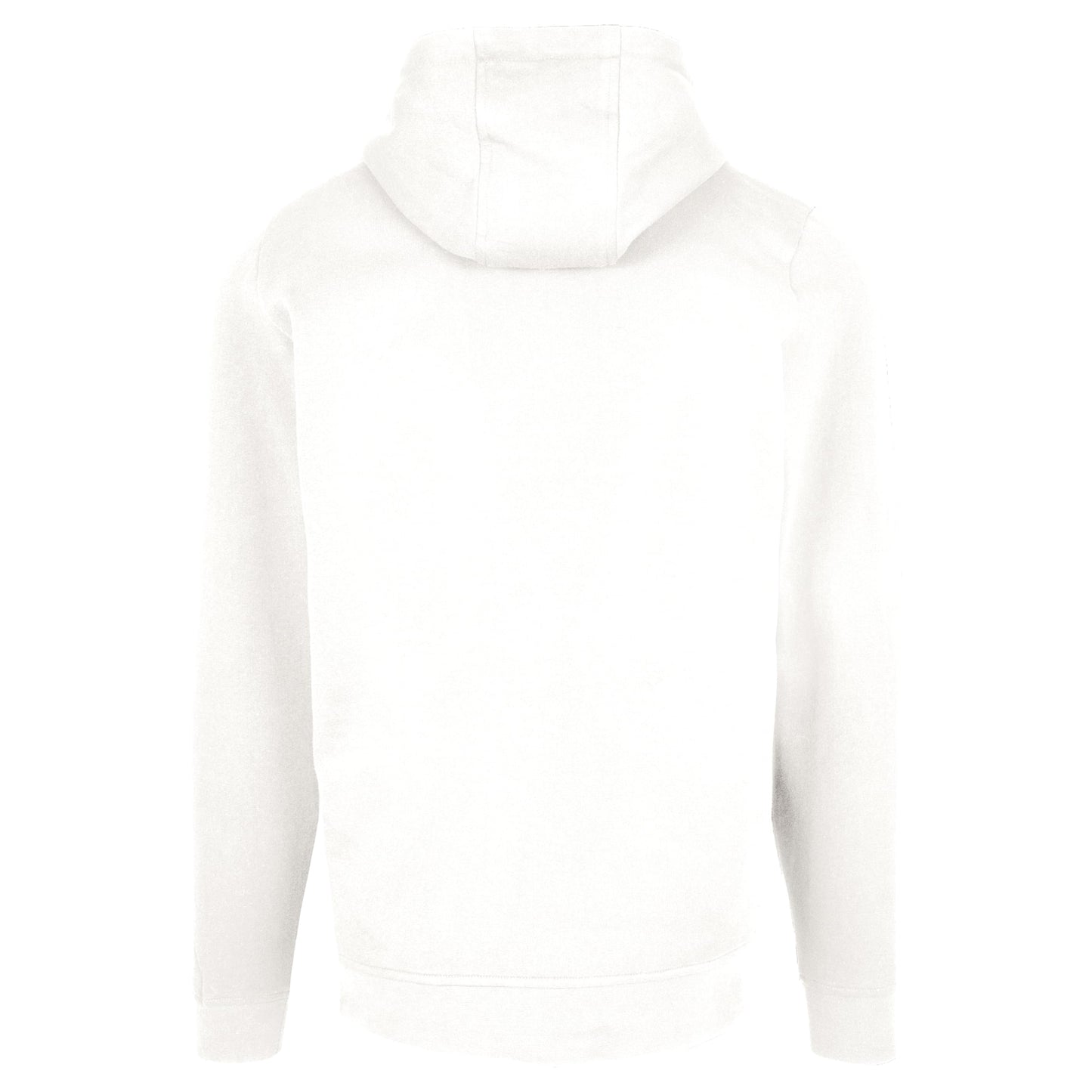 White - Back - Build Your Brand Mens Plain Full Zip Hoodie
