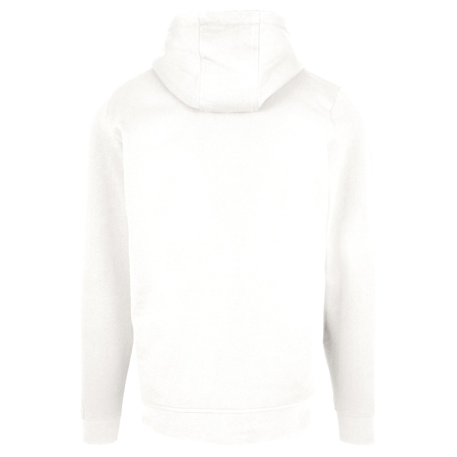 White - Back - Build Your Brand Mens Plain Full Zip Hoodie