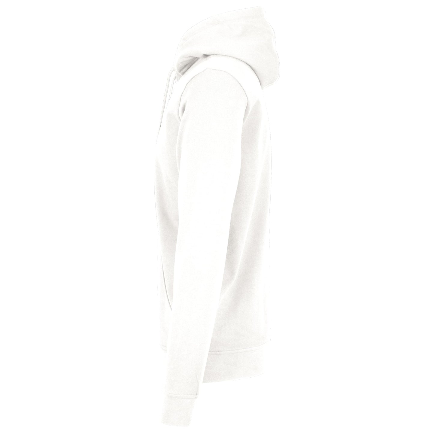 White - Side - Build Your Brand Mens Plain Full Zip Hoodie