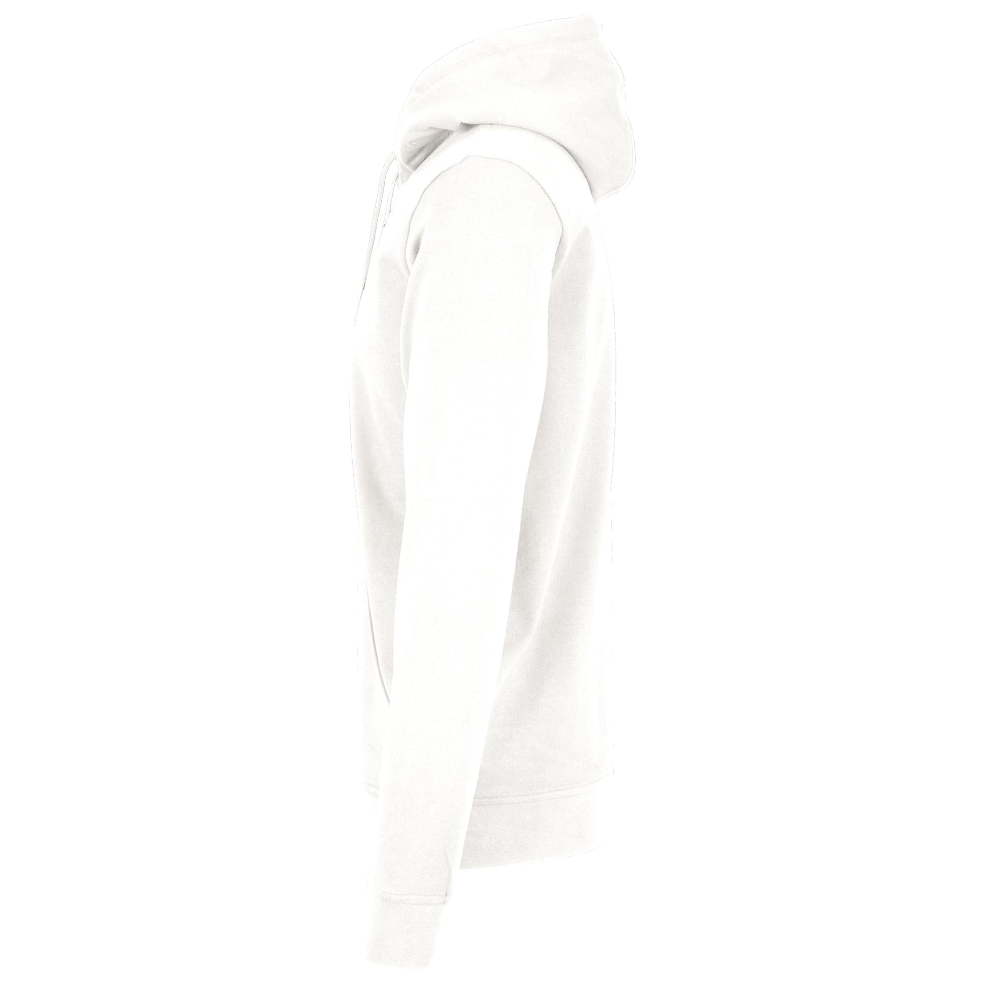 White - Side - Build Your Brand Mens Plain Full Zip Hoodie