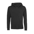 Black - Front - Build Your Brand Mens Plain Full Zip Hoodie