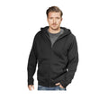 Black - Back - Build Your Brand Mens Plain Full Zip Hoodie