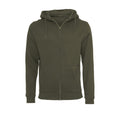 Olive - Front - Build Your Brand Mens Plain Full Zip Hoodie