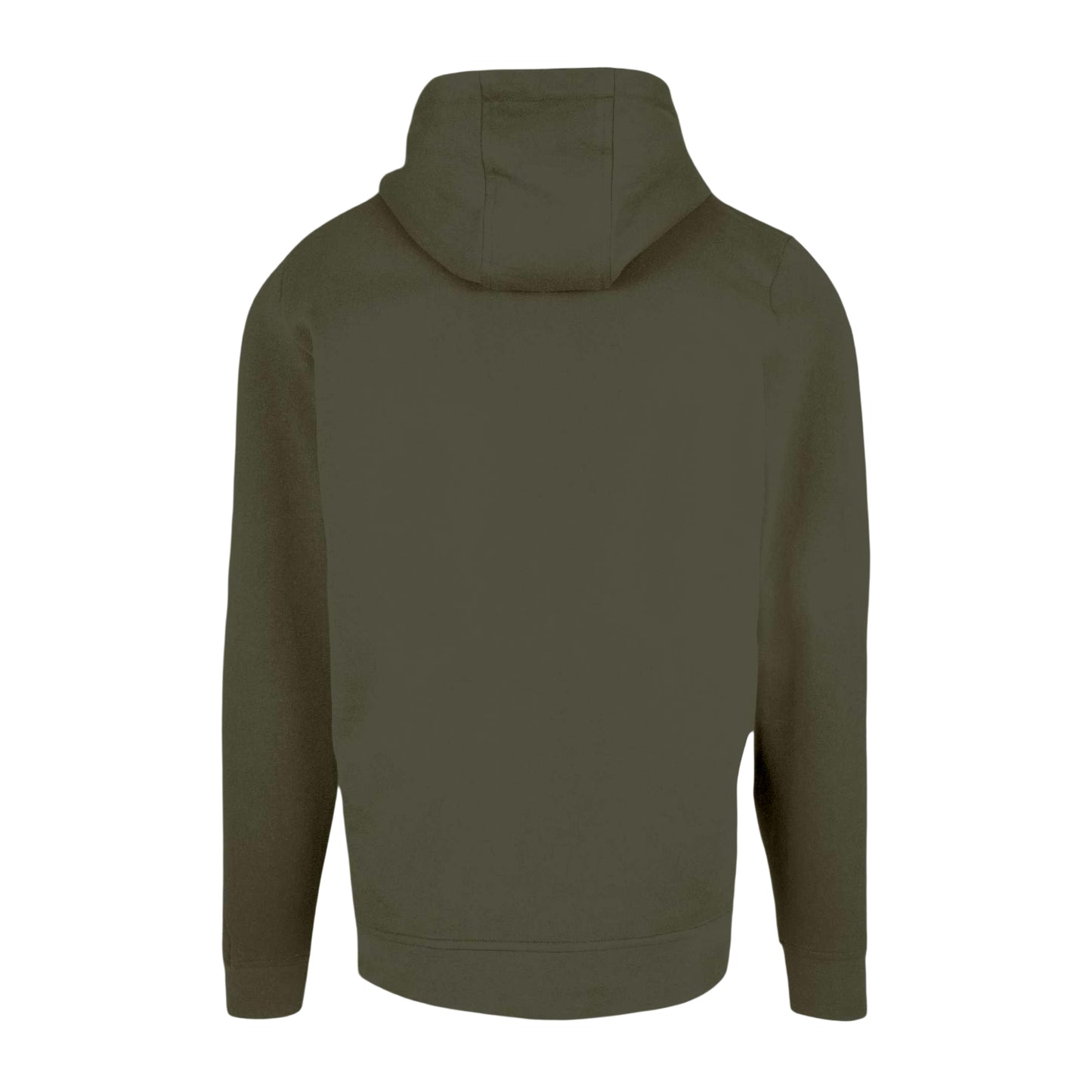 Olive - Back - Build Your Brand Mens Plain Full Zip Hoodie