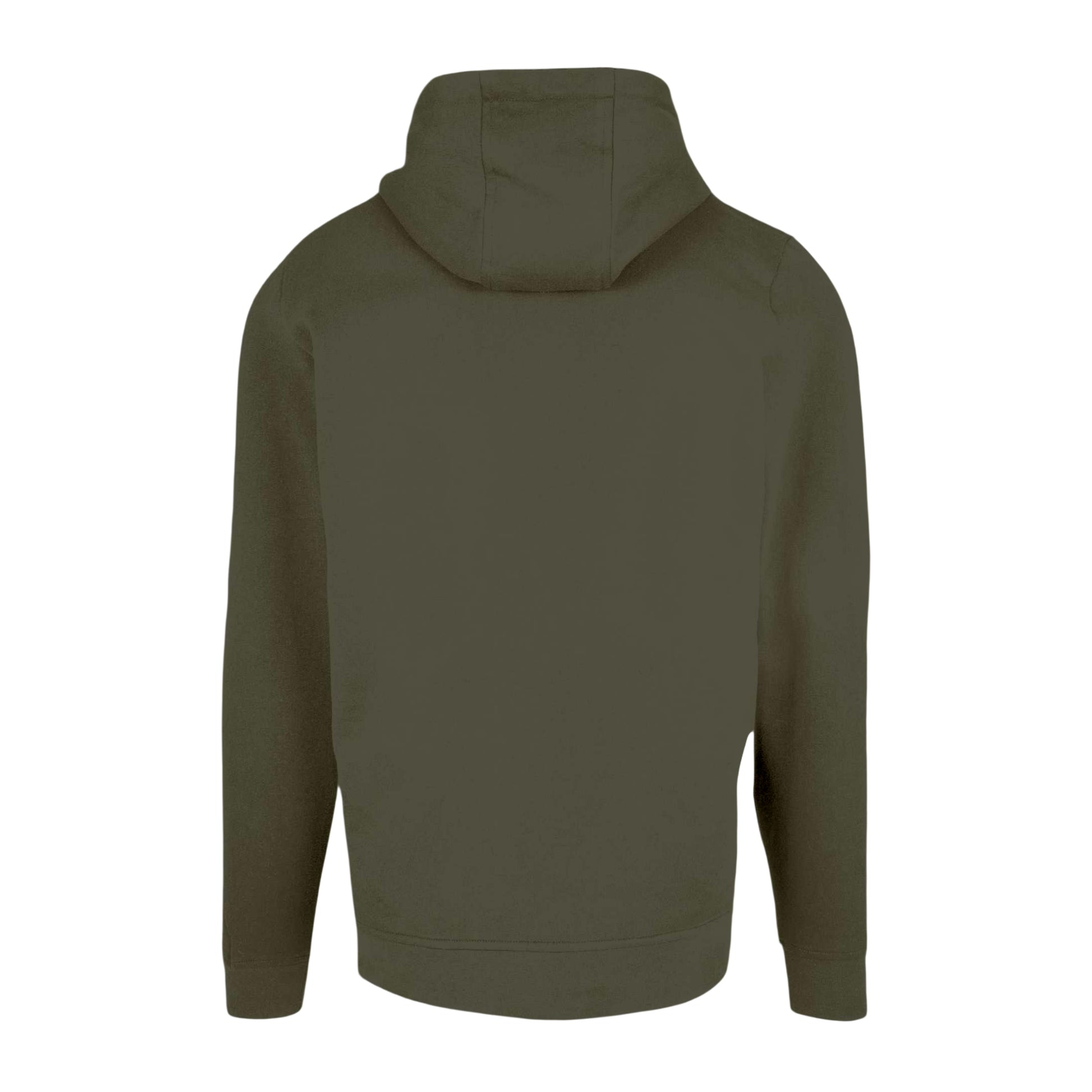 Olive - Back - Build Your Brand Mens Plain Full Zip Hoodie