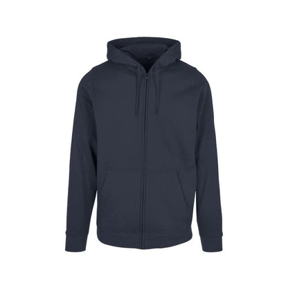 Navy - Front - Build Your Brand Mens Plain Full Zip Hoodie