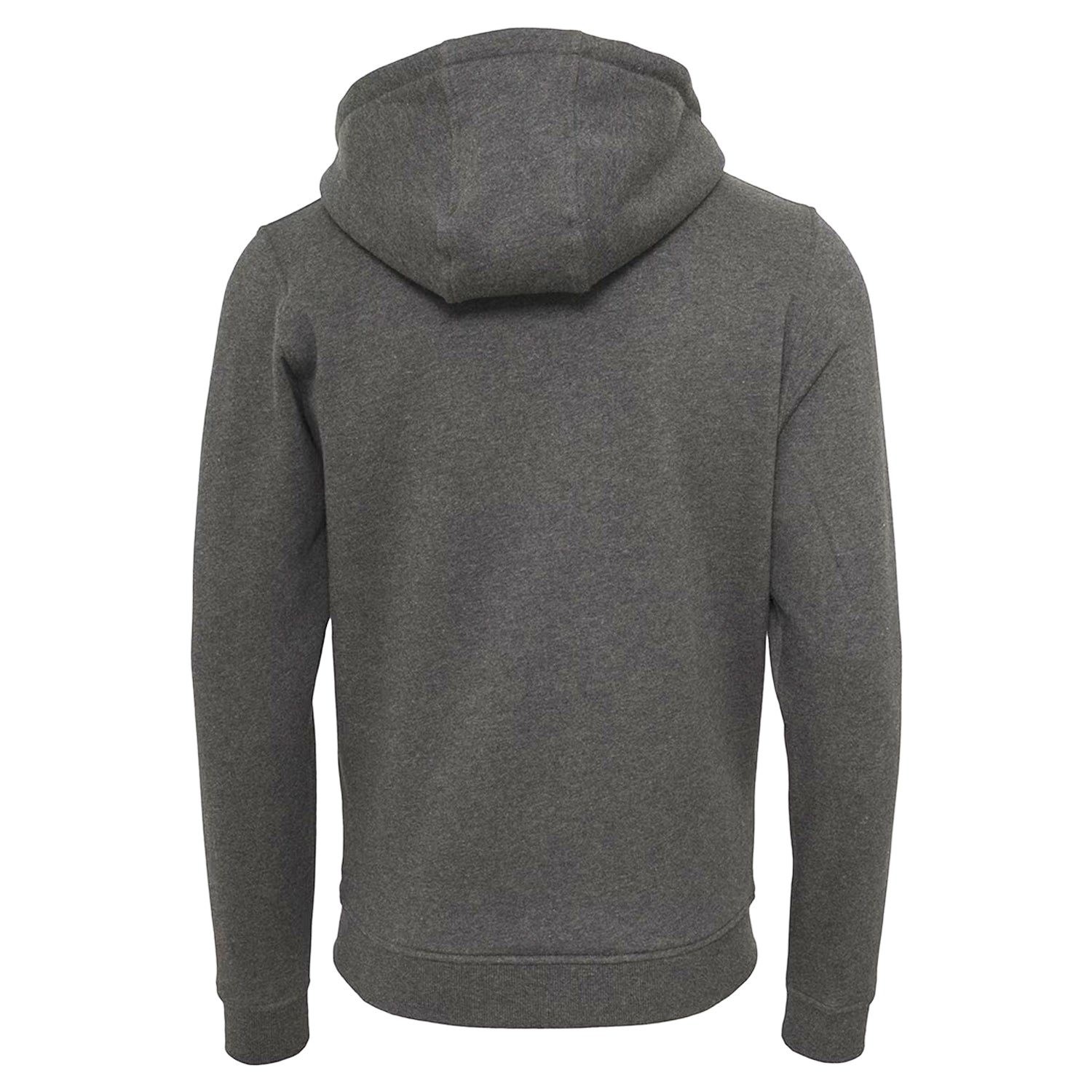 Charcoal - Back - Build Your Brand Mens Plain Full Zip Hoodie