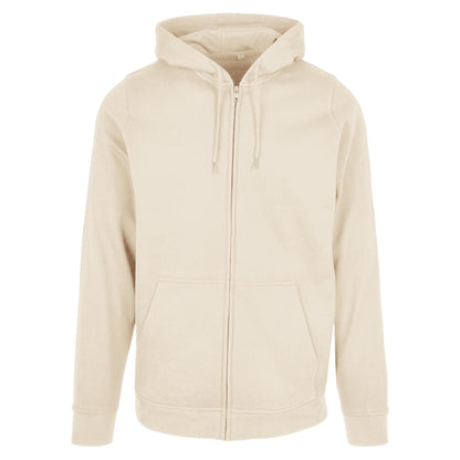 Sand - Front - Build Your Brand Mens Plain Full Zip Hoodie