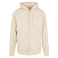 Sand - Front - Build Your Brand Mens Plain Full Zip Hoodie