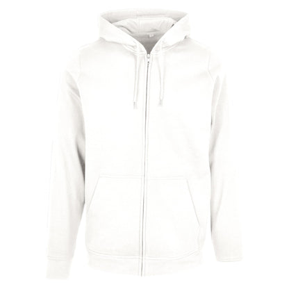 White - Front - Build Your Brand Mens Plain Full Zip Hoodie