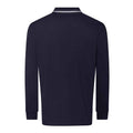 Oxford Navy-White - Back - Awdis Mens Tipped Long-Sleeved Polo Shirt