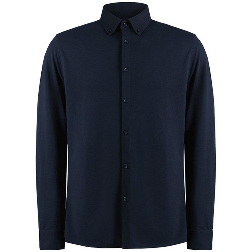 Navy - Front - Kustom Kit Mens Superwash 60°C Tailored Long-Sleeved Shirt